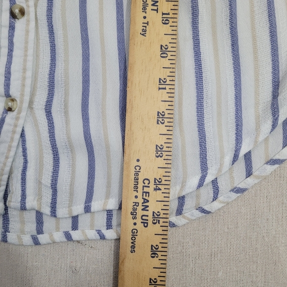 Japna Casual Pinstripe Button Down Womens Size MED Soft Flowy & 100% RAYON EUC - Picture 10 of 11